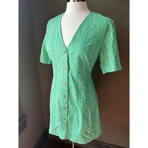 Stockholm Atelier Other Story’s NWT Green Button Down Tie Back Summer Dress Sz 6